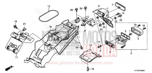GARDE-BOUE ARRIERE CBR125RTF de 2015